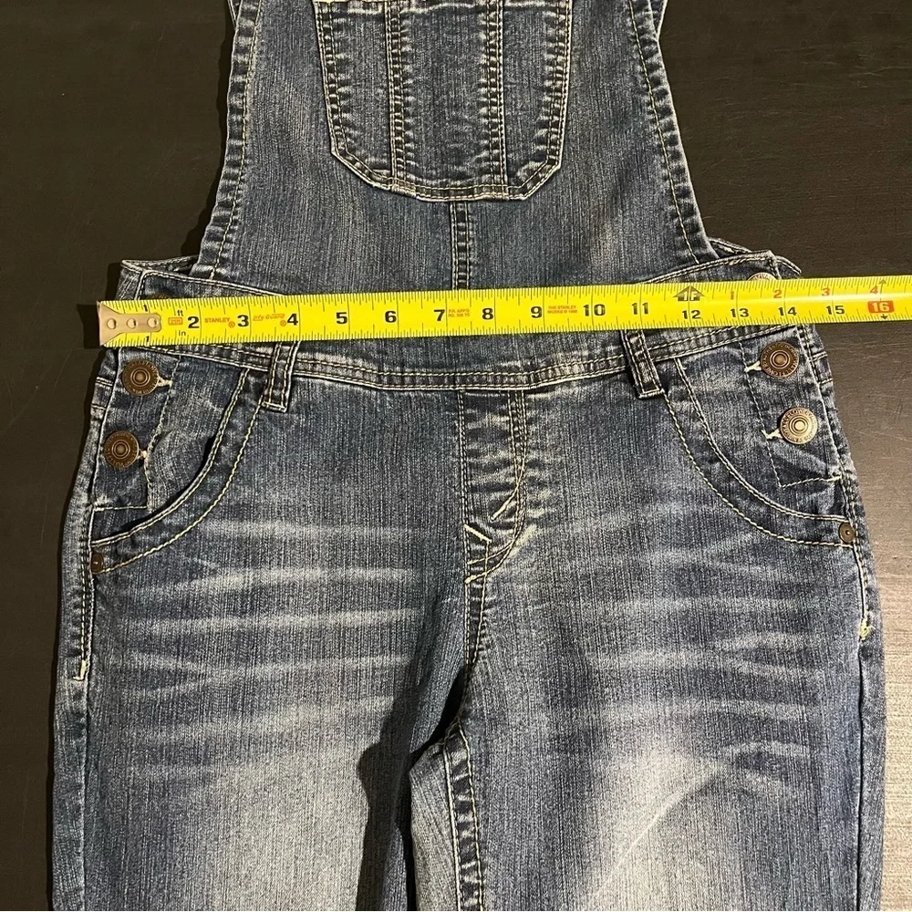 Wallflower Overalls Junior Womens Sz S Blue Denim Pockets Stretchy Suspender